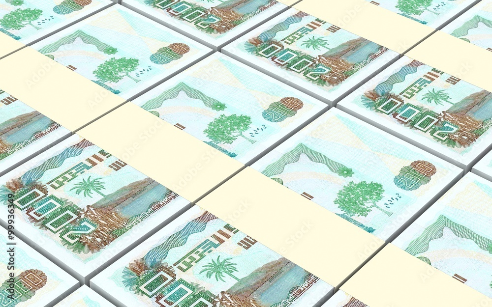 Algerian dinar bills stacks background. Computer generated 3D photo rendering. Algerian dinar bills stacks background. Computer generated 3D photo rendering.