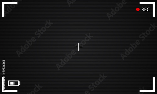 Viewfinder vector icon. Black empty camera screen with cinematic indicators.