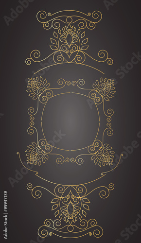 Foto Calligraphic monogram emblem template