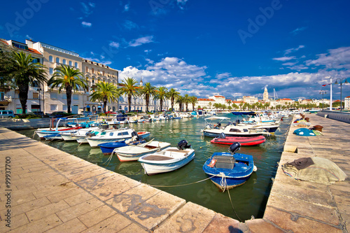 City of Split harbor and old architecture