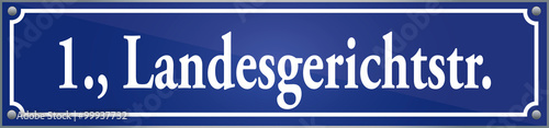 Straßenschild Landesgerichtstraße im ersten Wiener Gemeindebezirk in Wien Österreich
