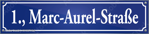 Straßenschild Marc-Aurel-Straße im ersten Wiener Gemeindebezirk in Wien Österreich