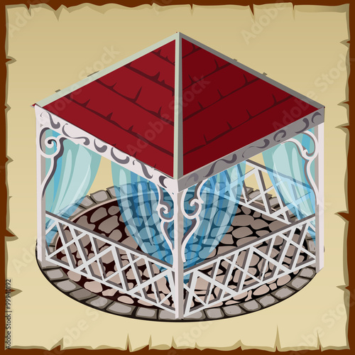 Elegant gazebo as decoration site and a design element