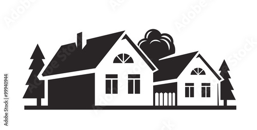 vector black house