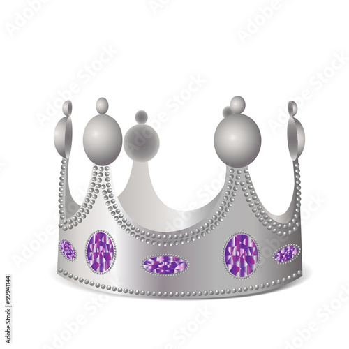 Silver crown with gems
