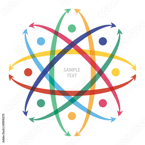 Flow concept with color arrows