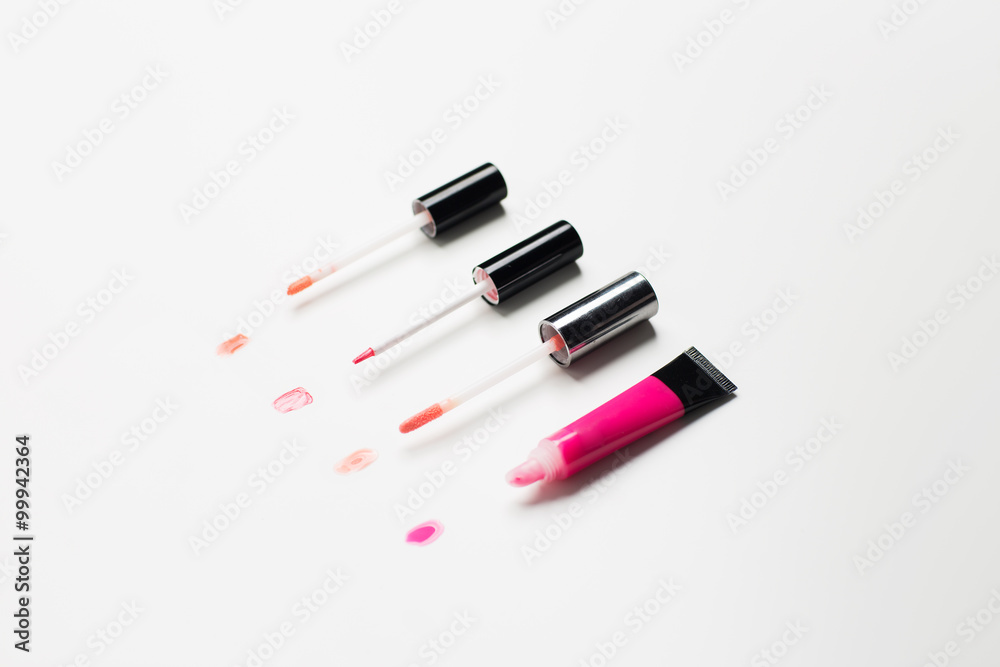 close up of lip gloss tubes