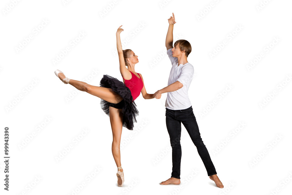 Naklejka premium Beautiful ballet couple