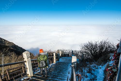 peak of Emei Mountain in winter -Sichuan, China photo