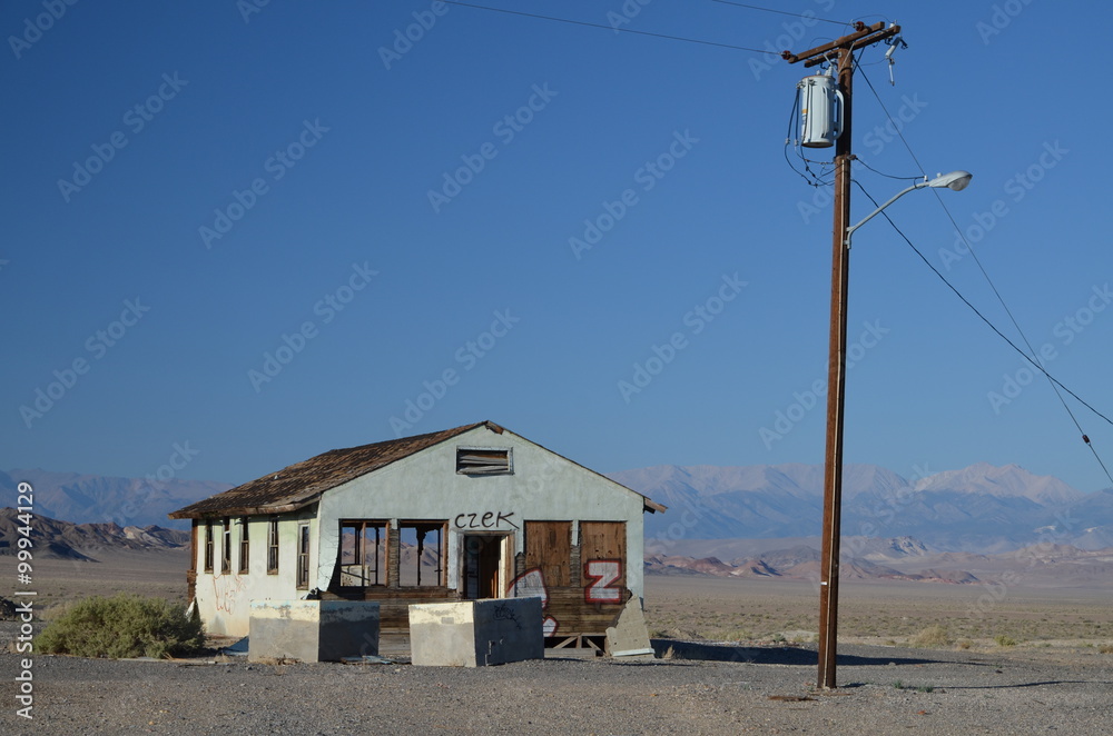 Remains of Ruined Roadside Desert Motel