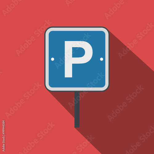 Parking traffic sign flat icon