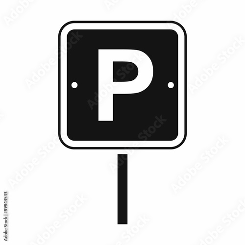 Parking traffic sign black simple icon