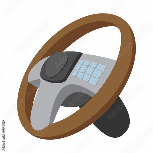 Car steering wheel cartoon illustration