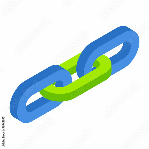 Chain link isometric 3d icon