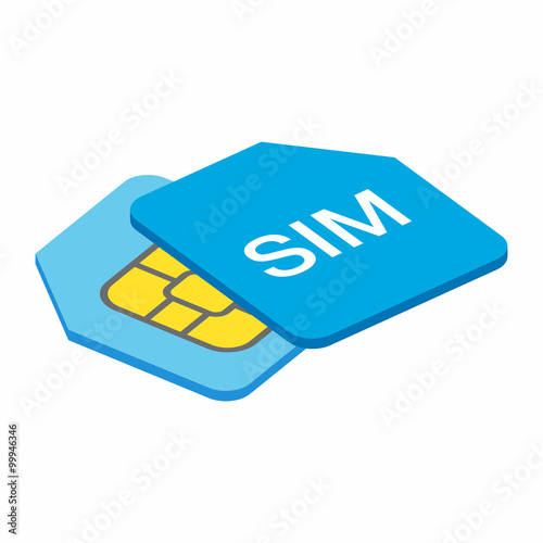 Sim card 3d isometric icon