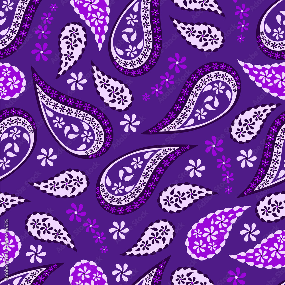 Paisley seamless pattern. Indian cucumber. Oriental decorative ornament Paisley seamless pattern. Indian cucumber. Oriental decorative ornament