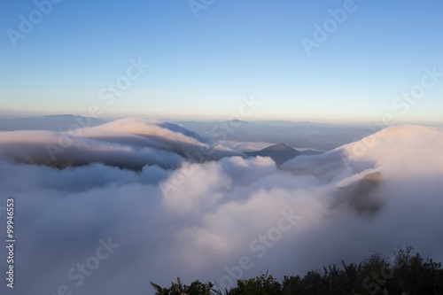 sunset in the mountains