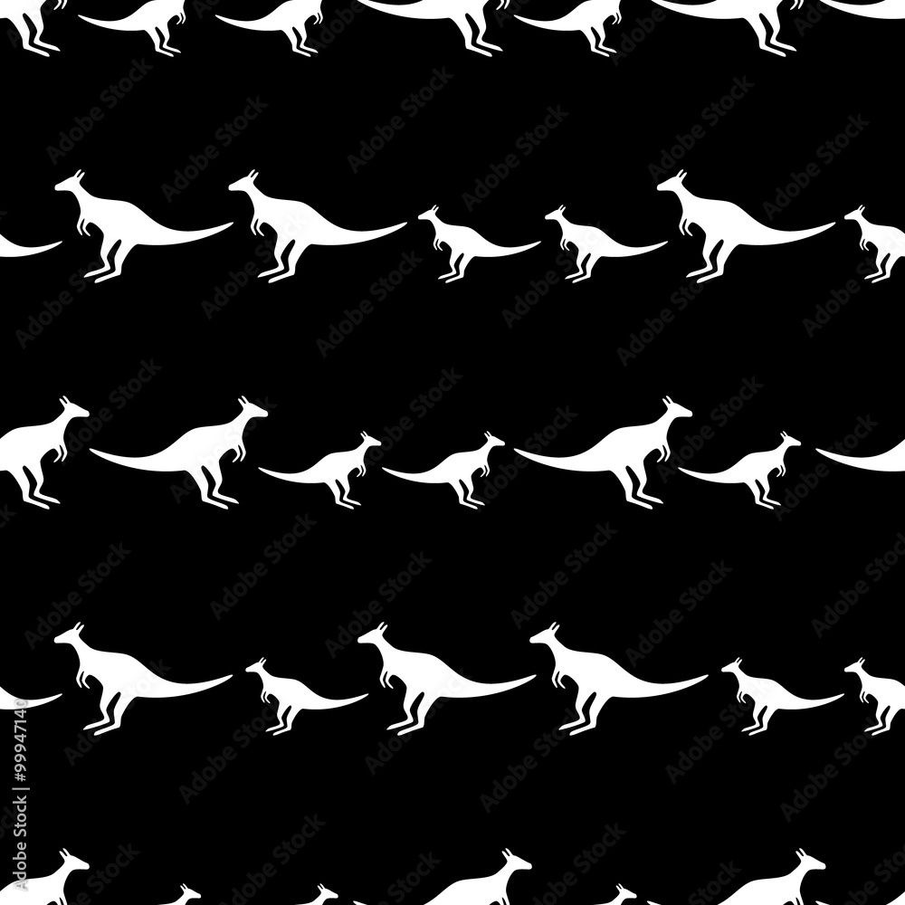 white animal kangaroo seamless vector pattern eps10