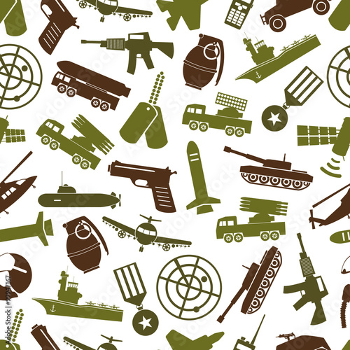 military theme colors icons seamless pattern eps10