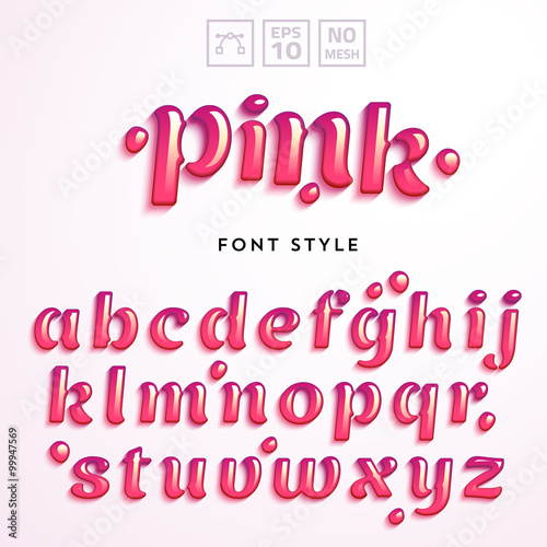 Vector letters made of pink jelly liquid.