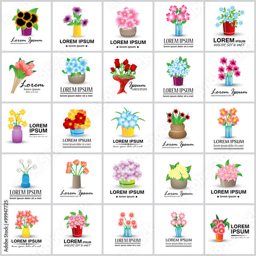 Bouquet Icons Set - Isolated On White Background - Vector Illustration  Graphic Design  Editable For Your Design
