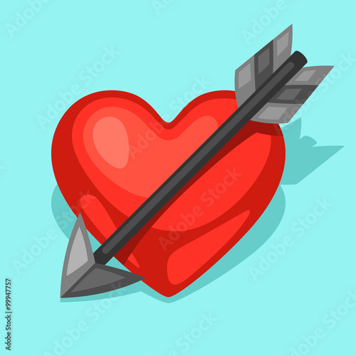 Background with heart and arrow. Concept can be used for Valentines Day, wedding or love confession message 