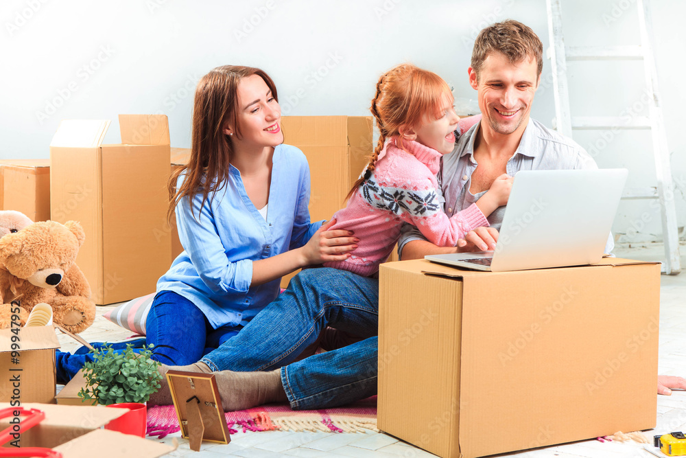 The happy family during repair and relocation The happy family during repair and relocation