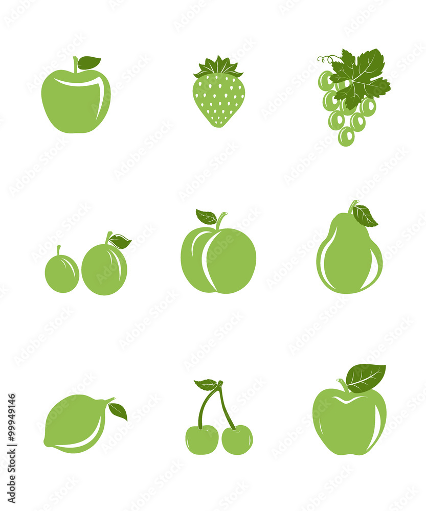 Glossy fruit set colored Glossy fruit set colored
