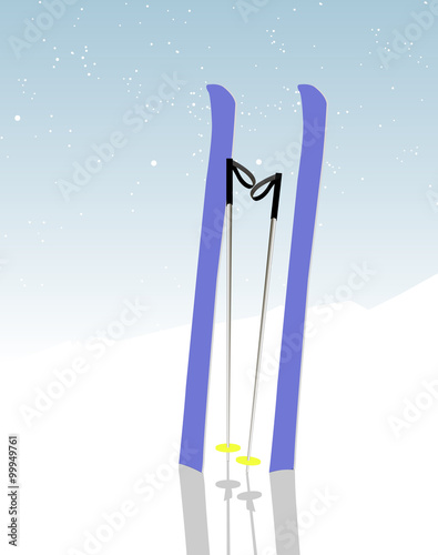 Skiing and winter landscape