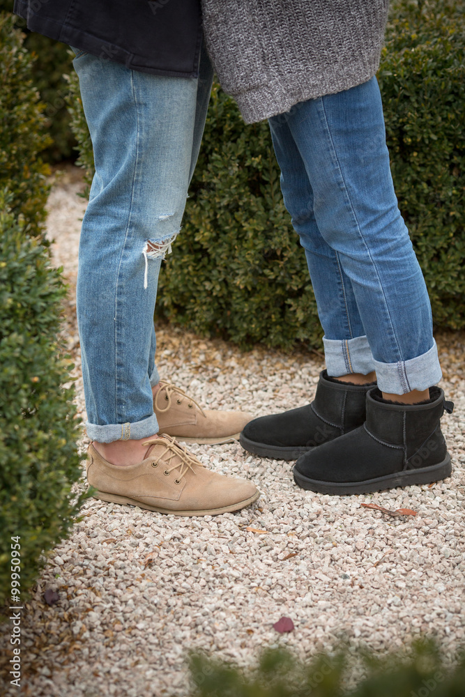 Low view of legs of man and woman Low view of legs of man and woman