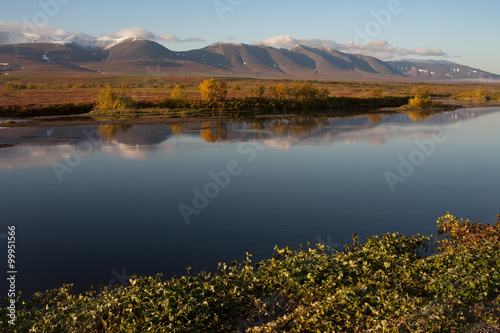 Early autumn in the Polar Urals. Sob River. Russia. © olenyok