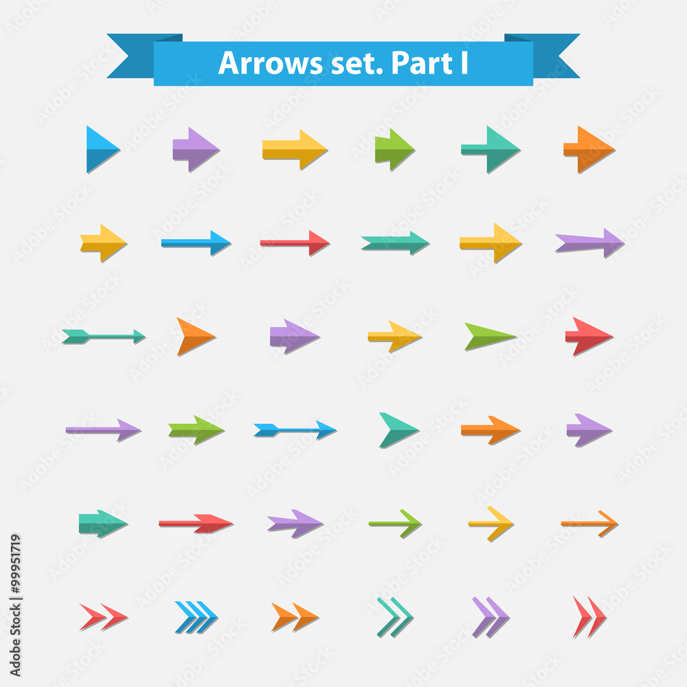 Vector Big set arrows in flat style Vector Big set arrows in flat style
