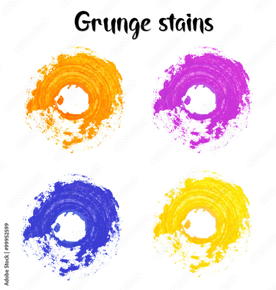 Hand made  color grunge round stain backgrounds. Rasterized image. Jpeg