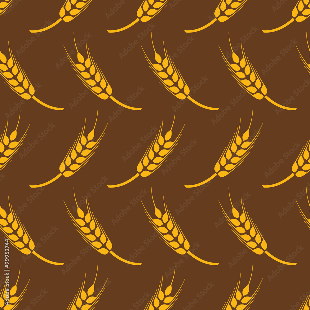 seamless pattern ears of wheat