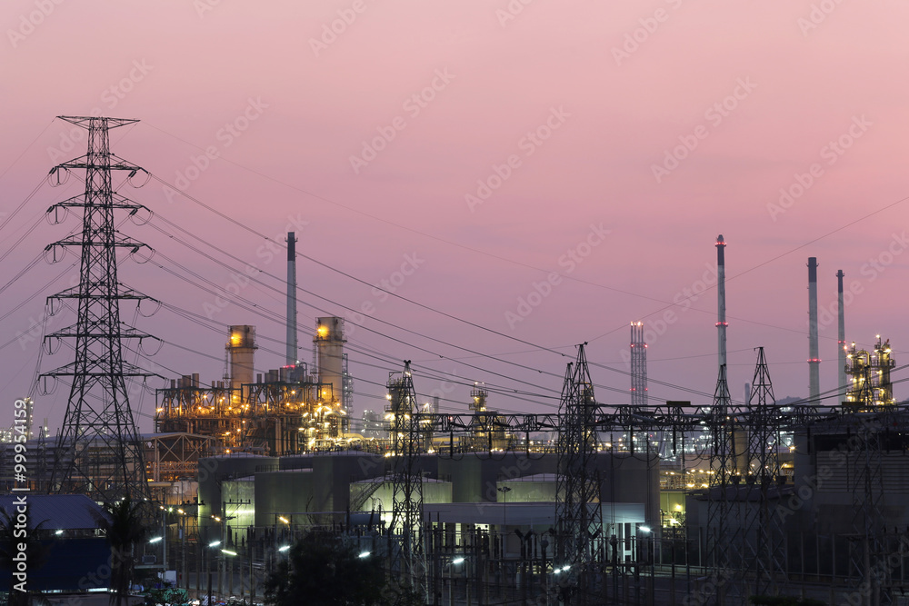 Oil refinery in the evening. Oil refinery in the evening.