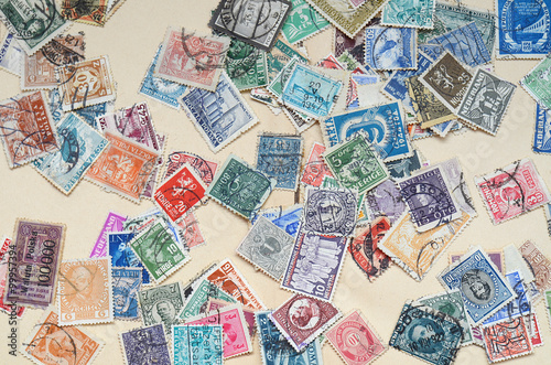 Collection of old postage stamps