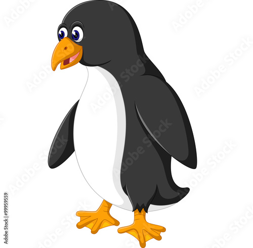 illustration of Cute penguin cartoon waving