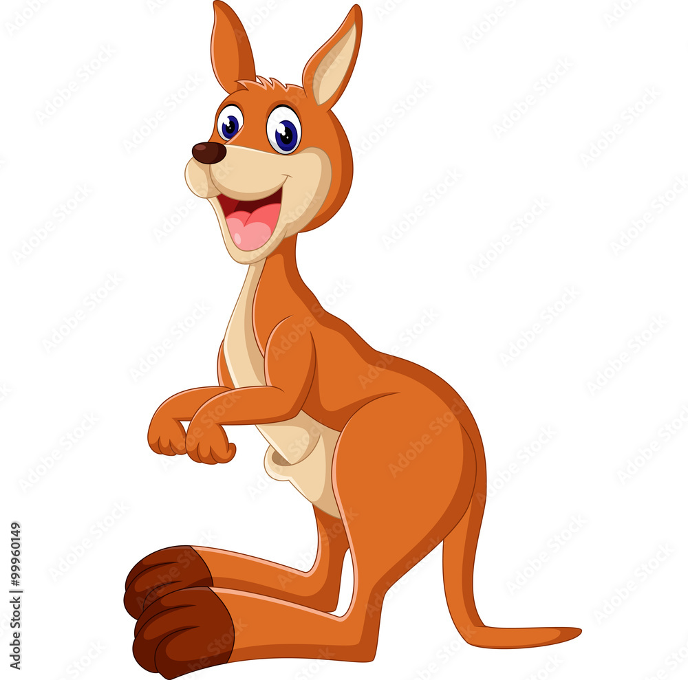 illustraion of Cute kangaroo cartoon Stock Vector | Adobe Stock
