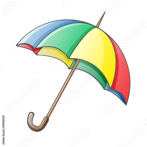 Multicolored umbrella isolated on white