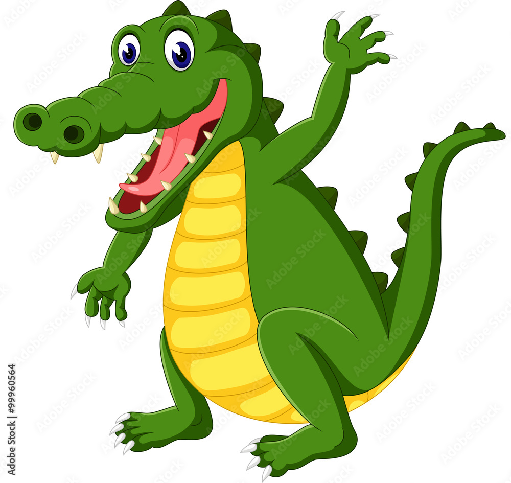 illustration of Cute crocodile cartoon Stock Vector | Adobe Stock