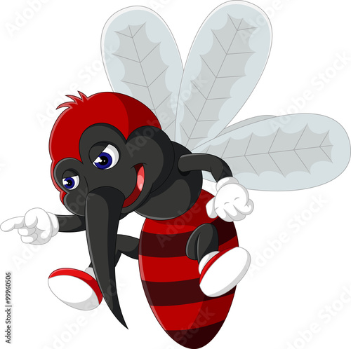 illustration of Angry mosquito cartoon