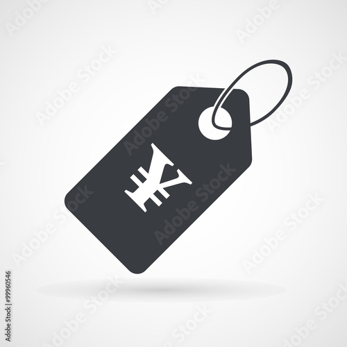 Icon of price tag with yen sign