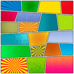 Fotobehang Pop art Stripboek achtergrond met halftoon stippen  © gomolach