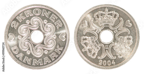 Εκτύπωση καμβά Danish krone coin