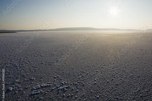 Sun over lake