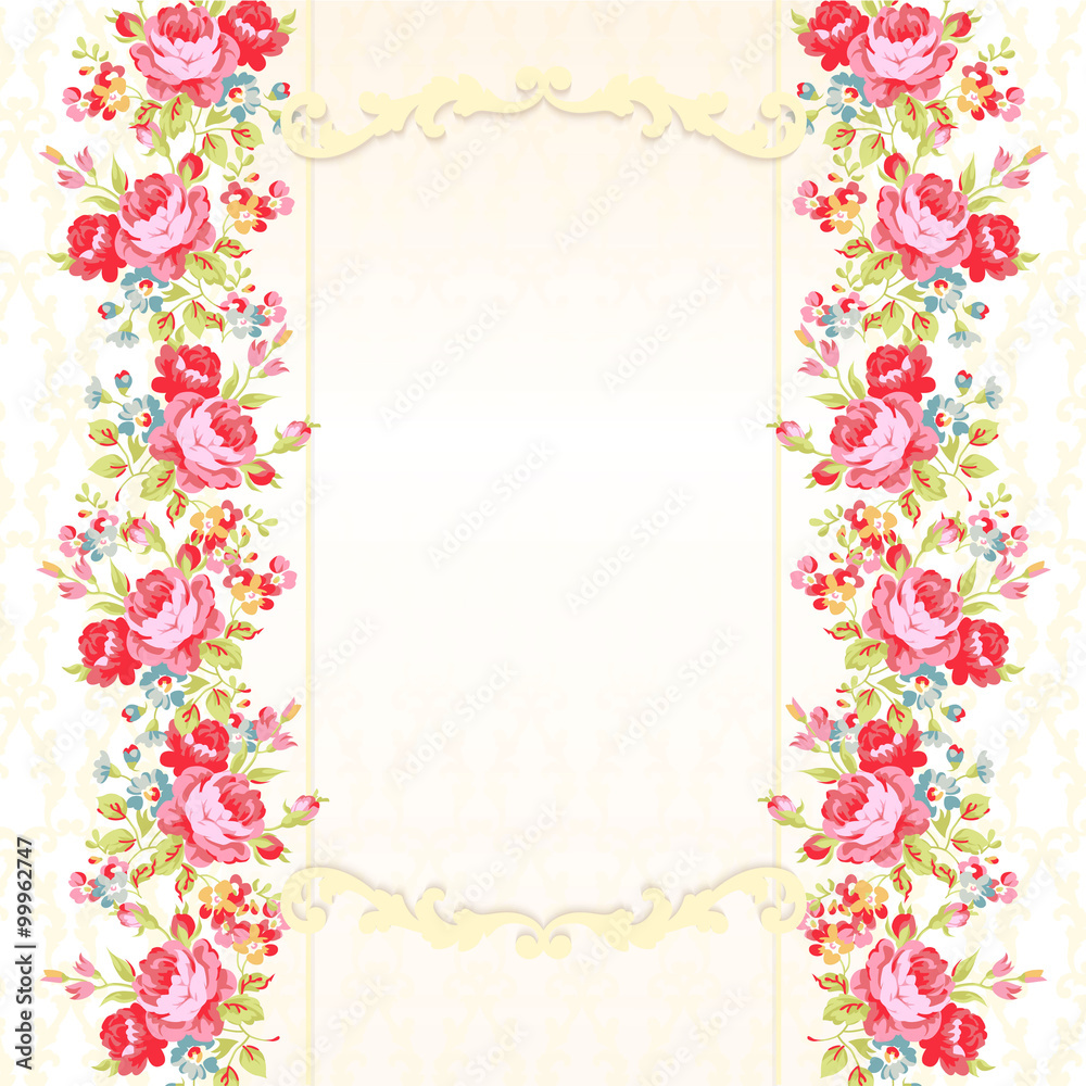 Card with floral pattern