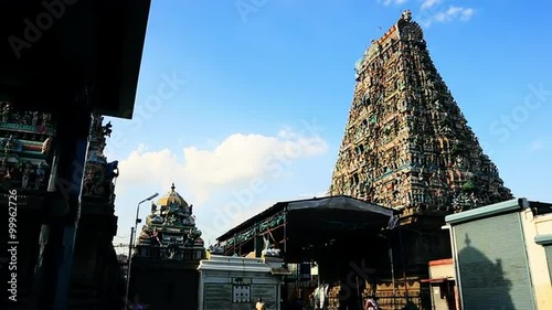 Zoom out shot of a temple, Kapaleeshwarar Temple, Mylapore, Chennai, Tamil Nadu, India photo