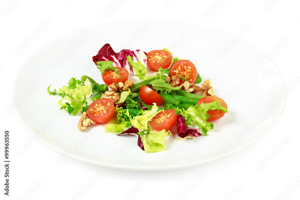 Simple salad with walnuts