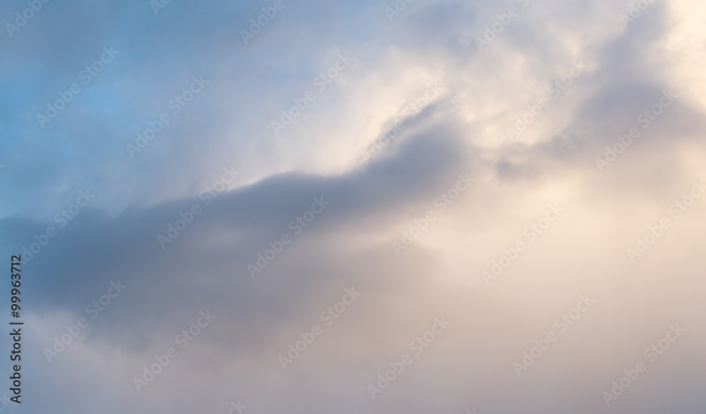 beautiful sky with clouds at dawn