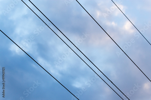 electric wire against the sky